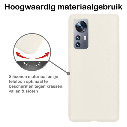 Forterra Xiaomi 12 Hoesje Siliconen Backcover Lichtgewicht - Wit