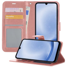 Forterra Samsung A25 Hoesje Bookcase Cover met Kaarthouder - Rosé goud