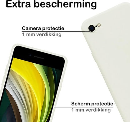 Forterra iPhone SE 2020 Hoesje Siliconen Backcover Lichtgewicht - Wit