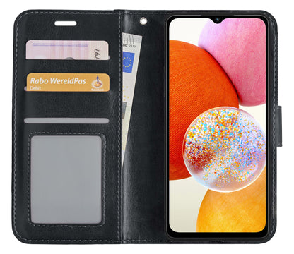 Forterra Samsung A14 Hoesje Bookcase Cover met Kaarthouder - Zwart