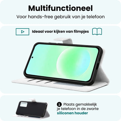 Forterra Samsung A37 Hoesje Bookcase Cover met Kaarthouder - Wit