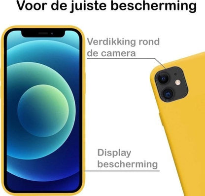 Forterra iPhone 12 Pro Max Hoesje Siliconen Backcover Lichtgewicht - Geel
