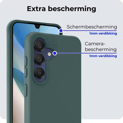 Forterra Samsung A15 Hoesje Siliconen Backcover Lichtgewicht - Donkergroen