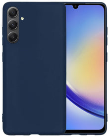 Forterra Samsung A34 Hoesje Siliconen Backcover Lichtgewicht - Donkerblauw