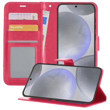 Forterra Samsung S24 Hoesje Bookcase Cover met Kaarthouder - Donkerroze