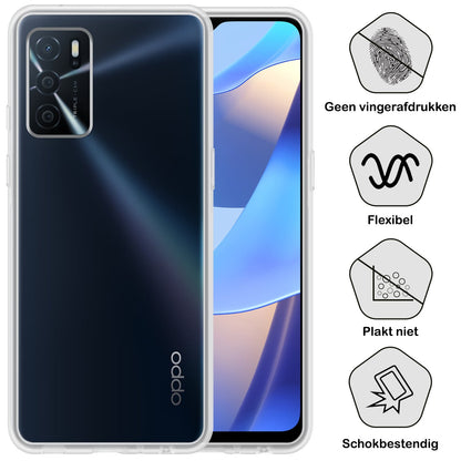 Forterra OPPO A16 Hoesje Siliconen Backcover Lichtgewicht - Transparant