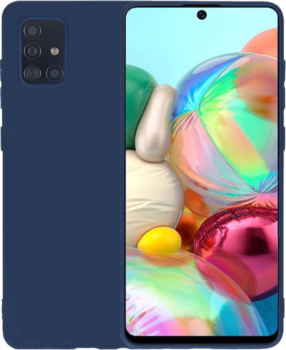 Forterra Samsung A71 Hoesje Siliconen Backcover Lichtgewicht - Donkerblauw