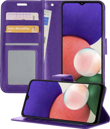 Forterra Samsung A22 5G Hoesje Bookcase Cover met Kaarthouder - Paars