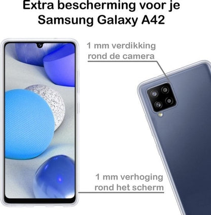 Forterra Samsung A42 Hoesje Siliconen Backcover Lichtgewicht - Transparant