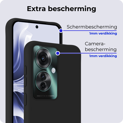 Forterra OPPO Reno 11F Hoesje Siliconen Backcover Lichtgewicht - Zwart