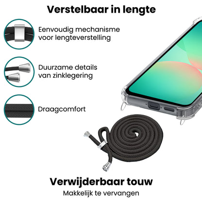 Forterra Samsung A26 Hoesje met Koord Backcover Shockproof - Transparant