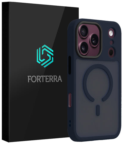 Forterra iPhone 18 Pro Max Hoesje Geschikt voor Magsafe Backcover Shockproof - Donkerblauw