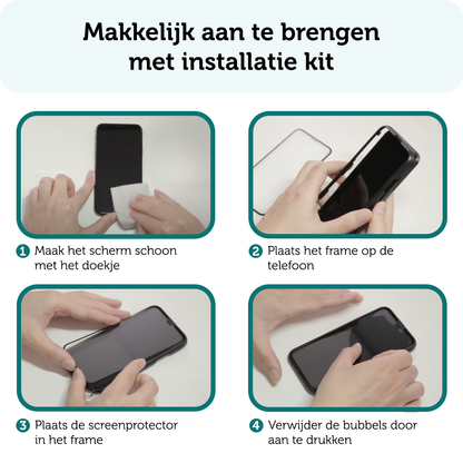 Forterra iPhone 13 Screenprotector Gehard Glas met Installatieframe