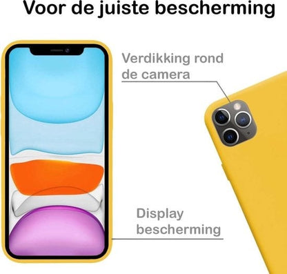 Forterra iPhone 11 Pro Max Hoesje Siliconen Backcover Lichtgewicht - Geel