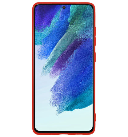 Forterra Samsung S21 FE Hoesje Siliconen Backcover Lichtgewicht - Rood