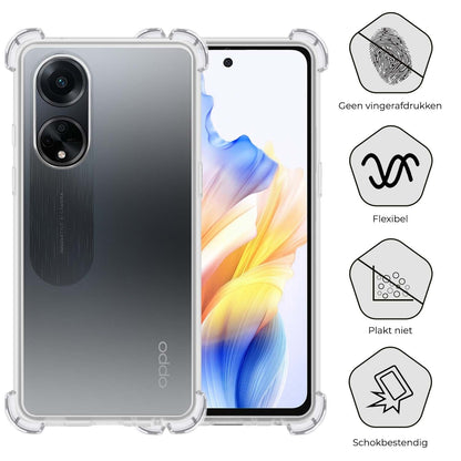 Forterra OPPO A98 Hoesje Shockproof Backcover Siliconen - Transparant