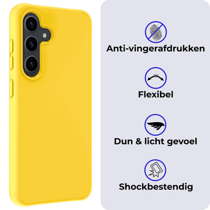 Forterra Samsung A55 Hoesje Siliconen Backcover Lichtgewicht - Geel