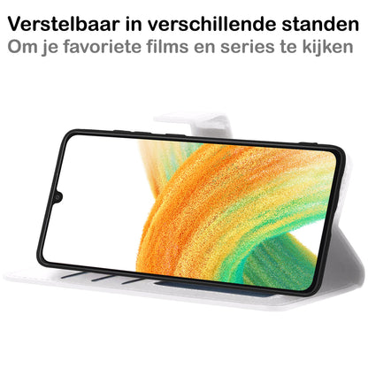 Forterra Samsung A33 Hoesje Bookcase Cover met Kaarthouder - Wit