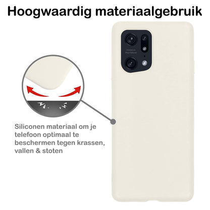 Forterra OPPO Find X5 Hoesje Siliconen Backcover Lichtgewicht - Wit