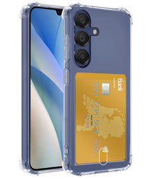 Forterra Samsung A15 Hoesje Kaarthouder Backcover Shockproof - Transparant