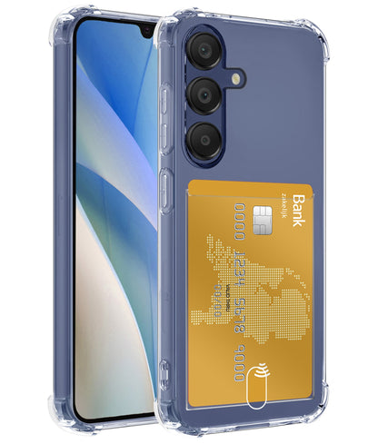 Forterra Samsung A15 Hoesje Kaarthouder Backcover Shockproof - Transparant