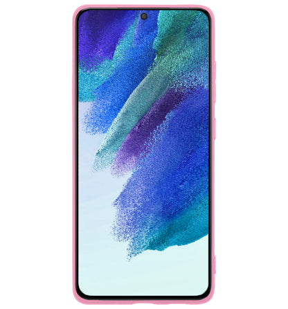 Forterra Samsung S21 FE Hoesje Siliconen Backcover Lichtgewicht - Lichtroze