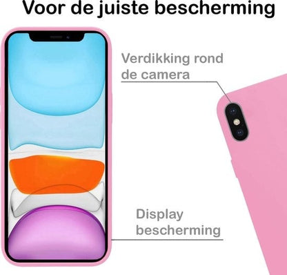 Forterra iPhone Xs Hoesje Siliconen Backcover Lichtgewicht - Lichtroze