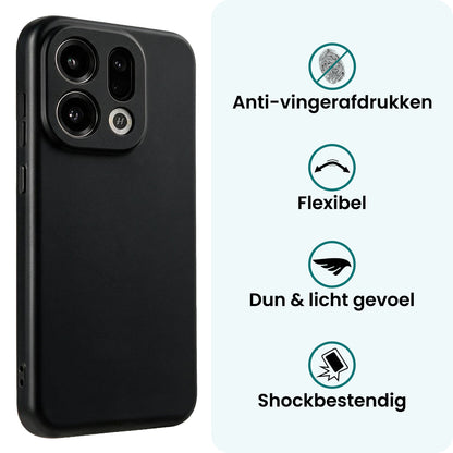 Forterra OPPO Find X9 Hoesje Siliconen Backcover Lichtgewicht - Zwart