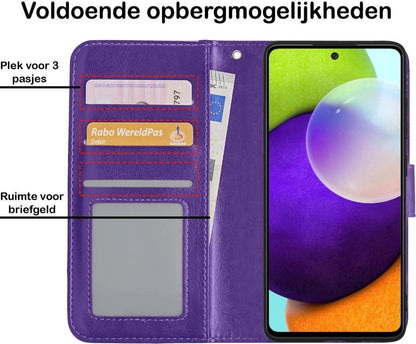 Forterra Samsung A52 5G Hoesje Bookcase Cover met Kaarthouder - Paars
