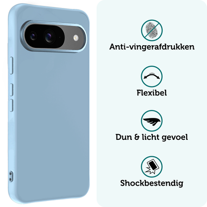 Forterra Google Pixel 10 Hoesje Siliconen Backcover Lichtgewicht - Lichtblauw