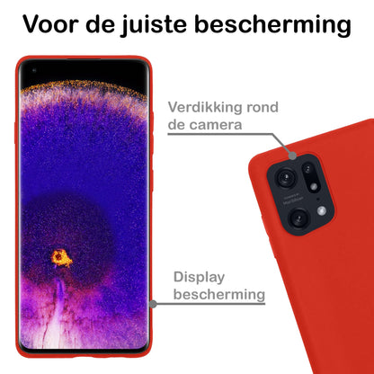 Forterra OPPO Find X5 Pro Hoesje Siliconen Backcover Lichtgewicht - Rood