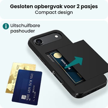 Forterra iPhone Air Hoesje Kaarthouder Hard Case Shockproof - Zwart