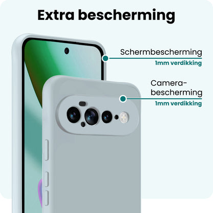 Forterra Google Pixel 11 Pro XL Hoesje Siliconen Backcover Lichtgewicht - Lichtblauw