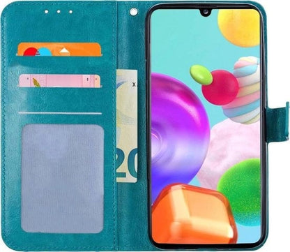 Forterra Samsung A41 Hoesje Bookcase Cover met Kaarthouder - Turquoise