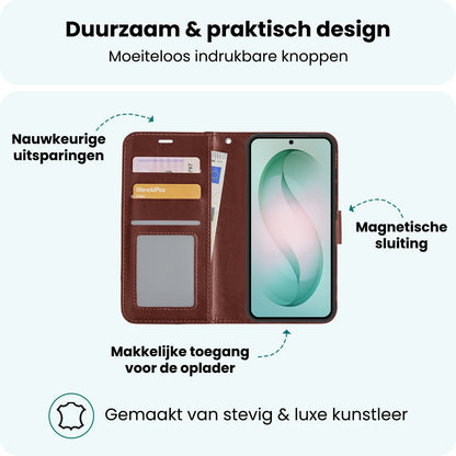 Forterra Samsung S26 Hoesje Bookcase Cover met Kaarthouder - Bruin