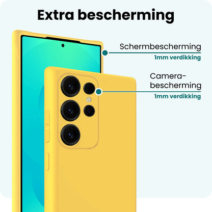 Forterra Samsung S25 Ultra Hoesje Siliconen Backcover Lichtgewicht - Geel
