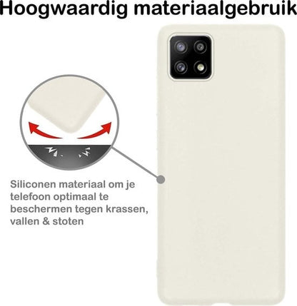 Forterra Samsung A22 5G Hoesje Siliconen Backcover Lichtgewicht - Wit