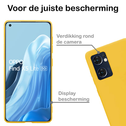 Forterra OPPO Find X5 Lite Hoesje Siliconen Backcover Lichtgewicht - Geel