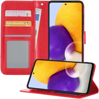 Forterra Samsung A72 5G Hoesje Bookcase Cover met Kaarthouder - Rood