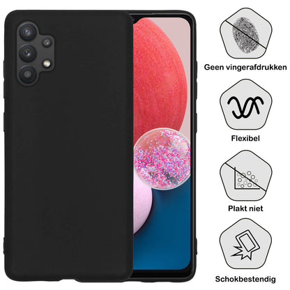Forterra Samsung A13 4G Hoesje Siliconen Backcover Lichtgewicht - Zwart