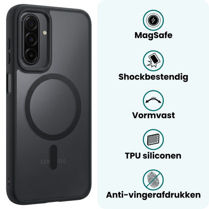 Forterra Samsung A17 Hoesje Geschikt voor Magsafe Backcover Shockproof - Zwart