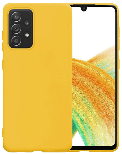 Forterra Samsung A33 Hoesje Siliconen Backcover Lichtgewicht - Geel