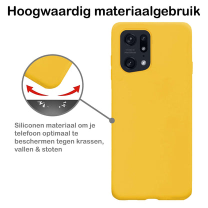 Forterra OPPO Find X5 Pro Hoesje Siliconen Backcover Lichtgewicht - Geel
