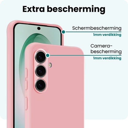 Forterra Samsung S26 Plus Hoesje Siliconen Backcover Lichtgewicht - Lichtroze