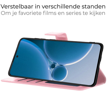 Forterra OnePlus Nord 3 Hoesje Bookcase Cover met Kaarthouder - Lichtroze