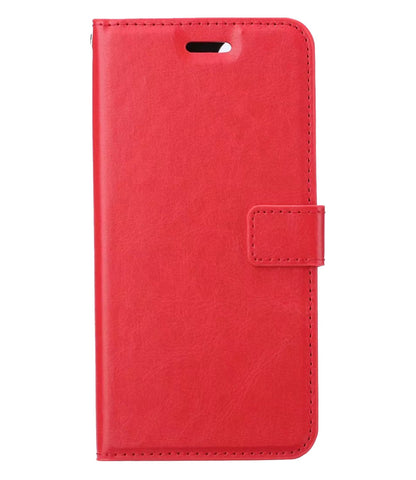 Forterra iPhone 14 Pro Max Hoesje Bookcase Cover met Kaarthouder - Rood