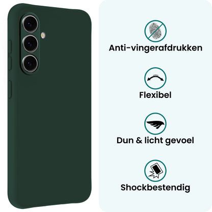 Forterra Samsung A57 Hoesje Siliconen Backcover Lichtgewicht - Donkergroen