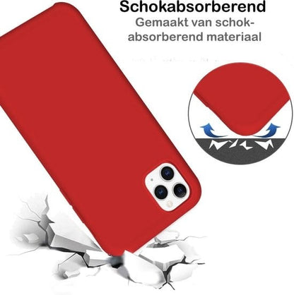 Forterra iPhone 11 Pro Hoesje Siliconen Backcover Lichtgewicht - Rood