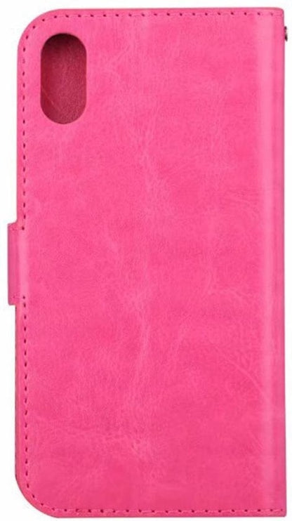 Forterra iPhone XR Hoesje Bookcase Cover met Kaarthouder - Donkerroze