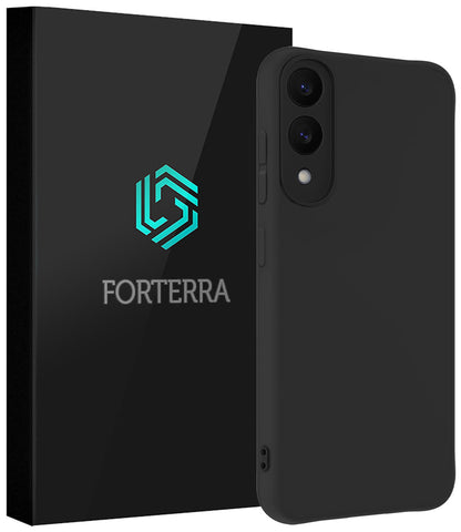 Forterra Samsung S25 Edge Hoesje Siliconen Backcover Lichtgewicht - Zwart